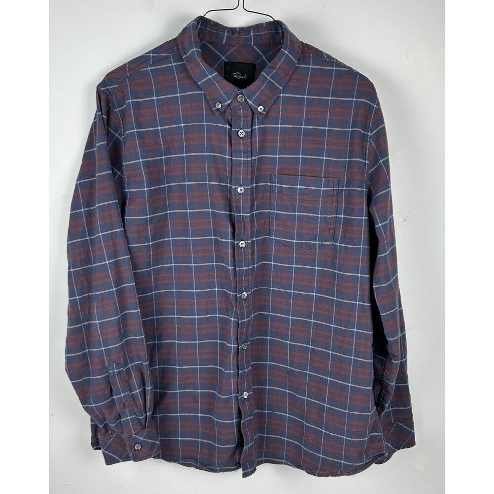Rails Reid Lightweight Flannel Shirt Blue Red Plaid Sz Xl